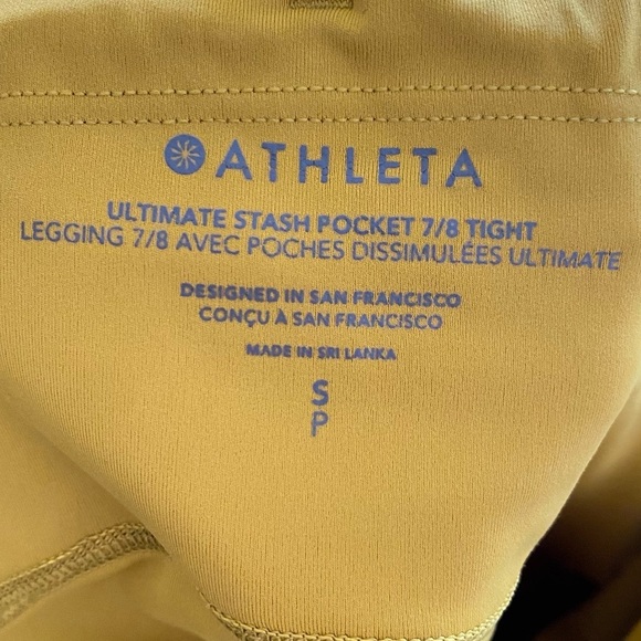 Athleta Ultimate Stash Pocket 7/8 Tight Leggings Womens Size Small Chartreuse - Picture 11 of 16